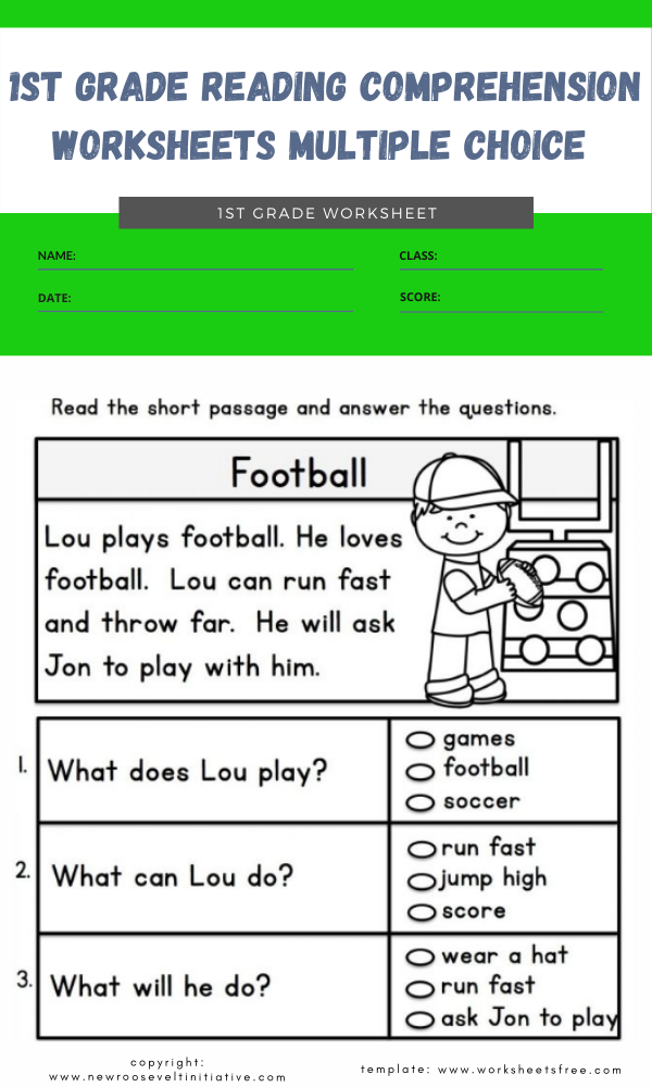 Free 2nd Grade Reading Comprehension Worksheets Multiple Choice Reading 