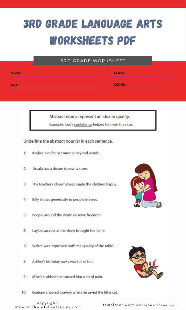 3rd Grade Language Arts Worksheets Pdf In 2023 Worksheets Free