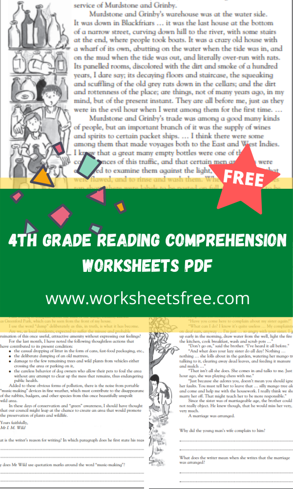 4th grade reading comprehension worksheets pdf worksheets free