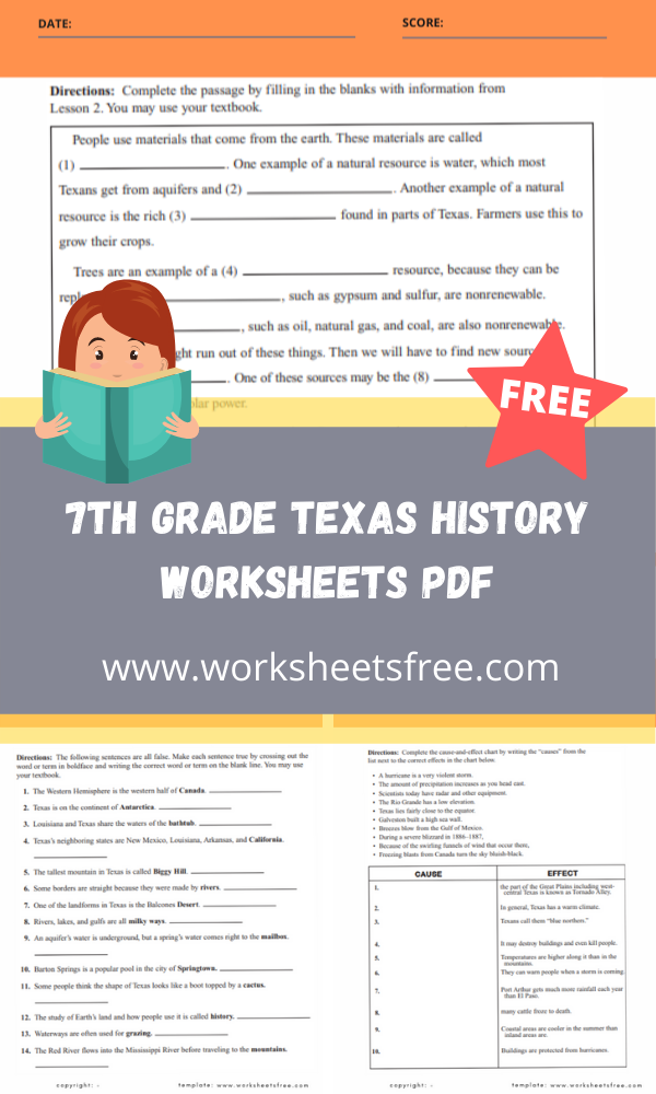 7th grade texas history assignments