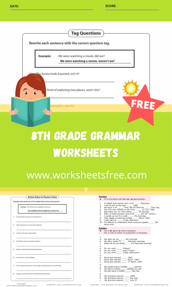 8th Grade Grammar Worksheets Worksheets Free