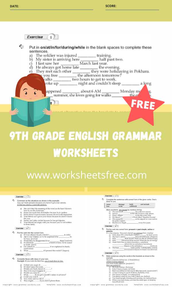 Grammar Worksheets For 9th Grade English
