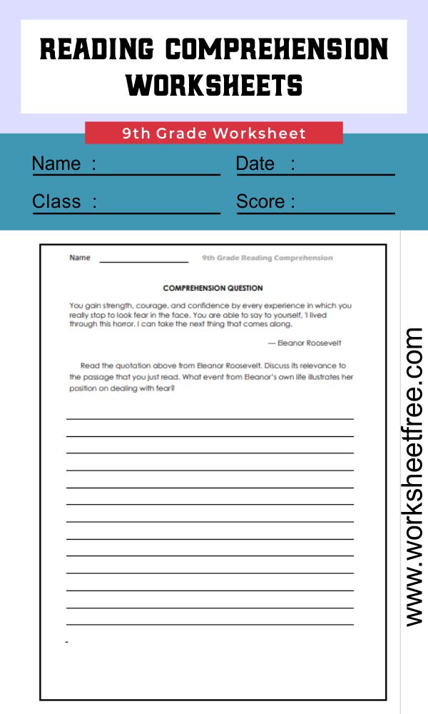  Comprehension Worksheets Grade 9 10 Free Reading Tests For Students In Grades 5 Through 9