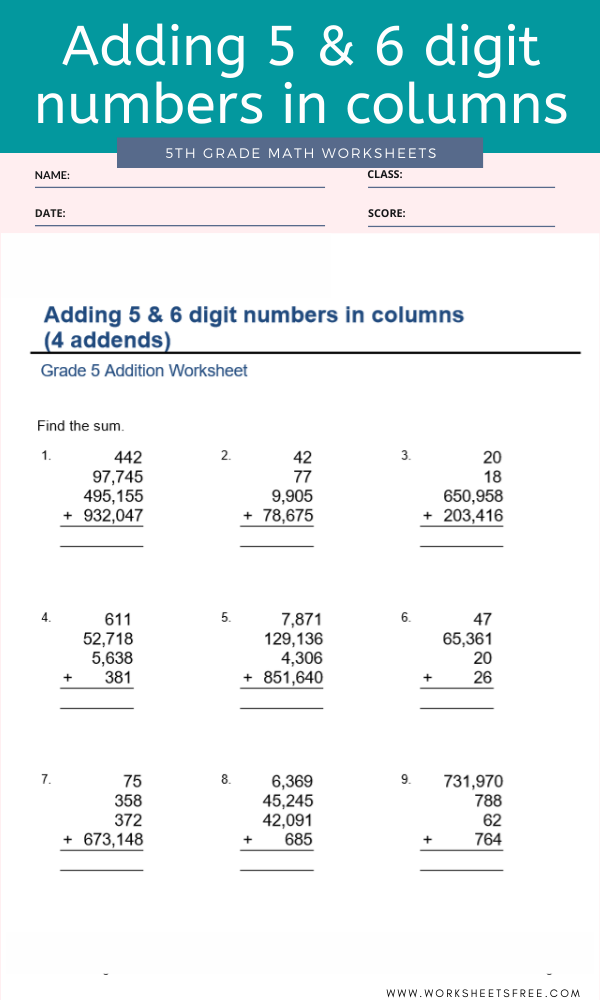 adding-5-6-digit-numbers-in-columns-for-grade-5-worksheets-free