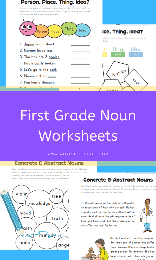 First Grade Noun Worksheets Worksheets Free