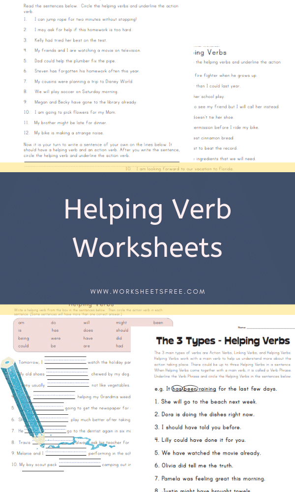 Missing Helping Verb Worksheets