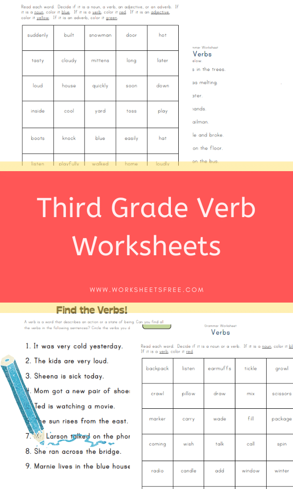 Third Grade Verb Worksheets Worksheets Free