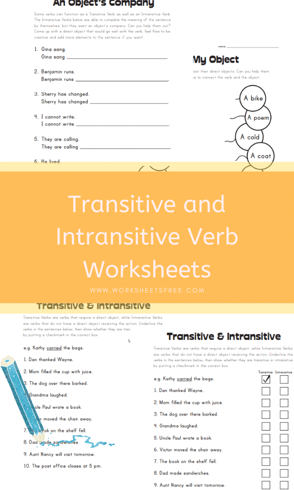 Transitive Verb Worksheet Grade 6