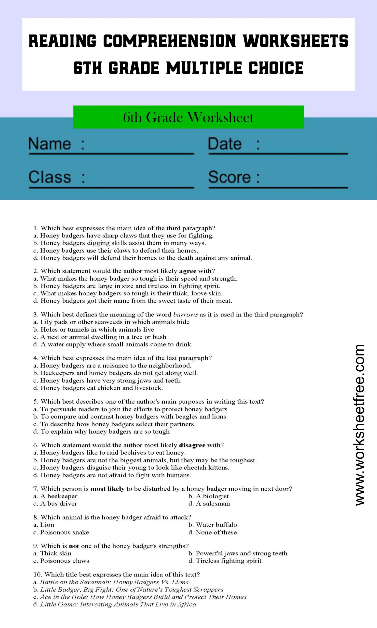 reading-comprehension-worksheets-6th-grade-multiple-choice-2-worksheets-free